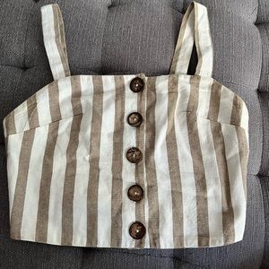 Button Down Crop Top